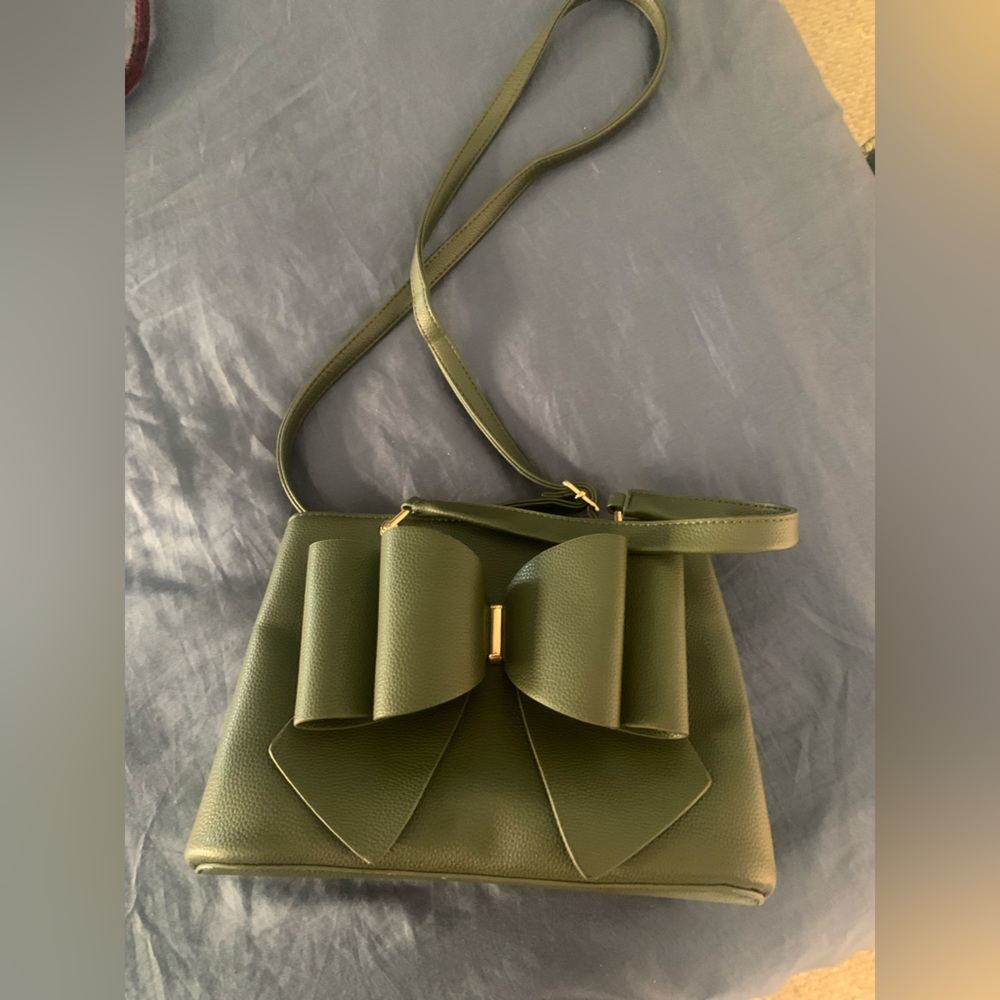 Army green bow purse